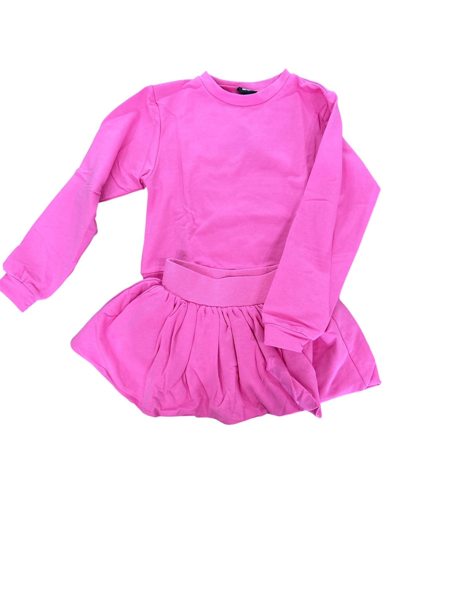 Little Olin Fuschia Cropped Sweatshirt