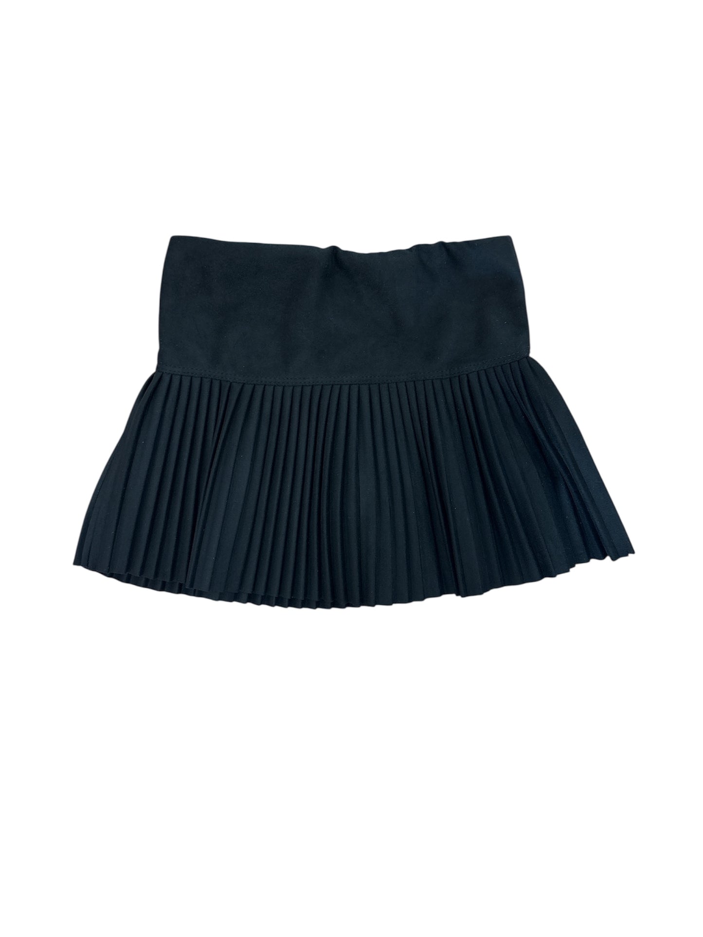 Black Suede Pleated Skort
