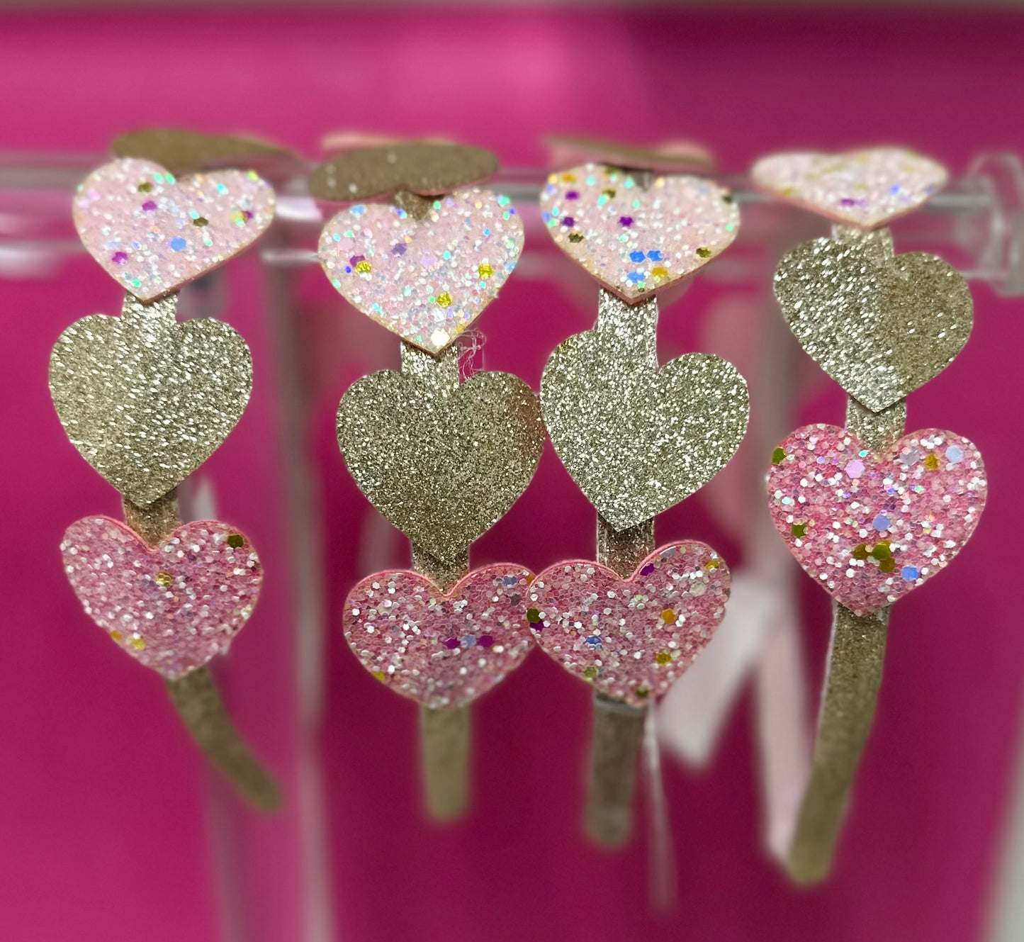 Pink & Gold Heart Headband