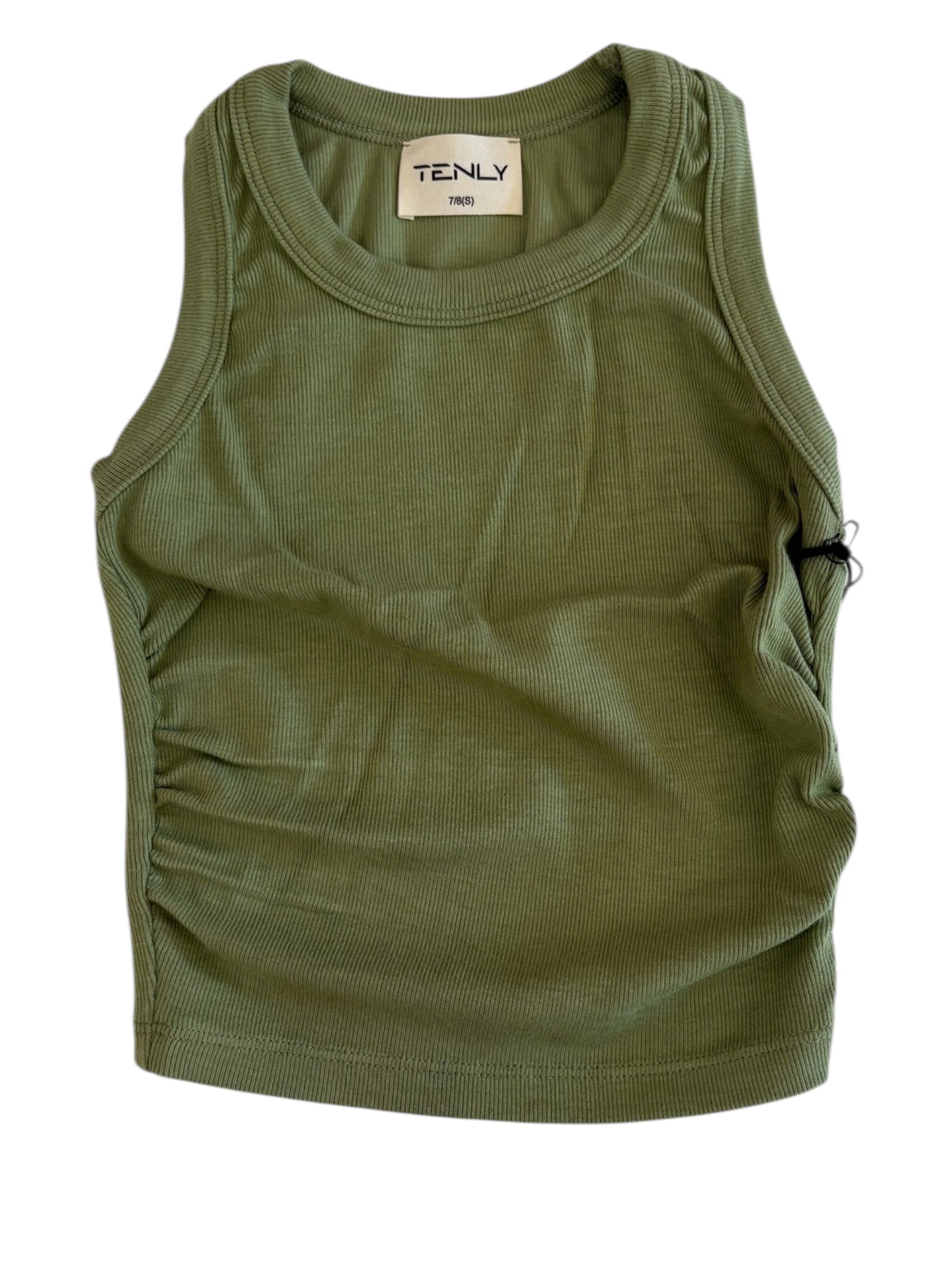 Rayon Rib Shirred Sleeve Matcha