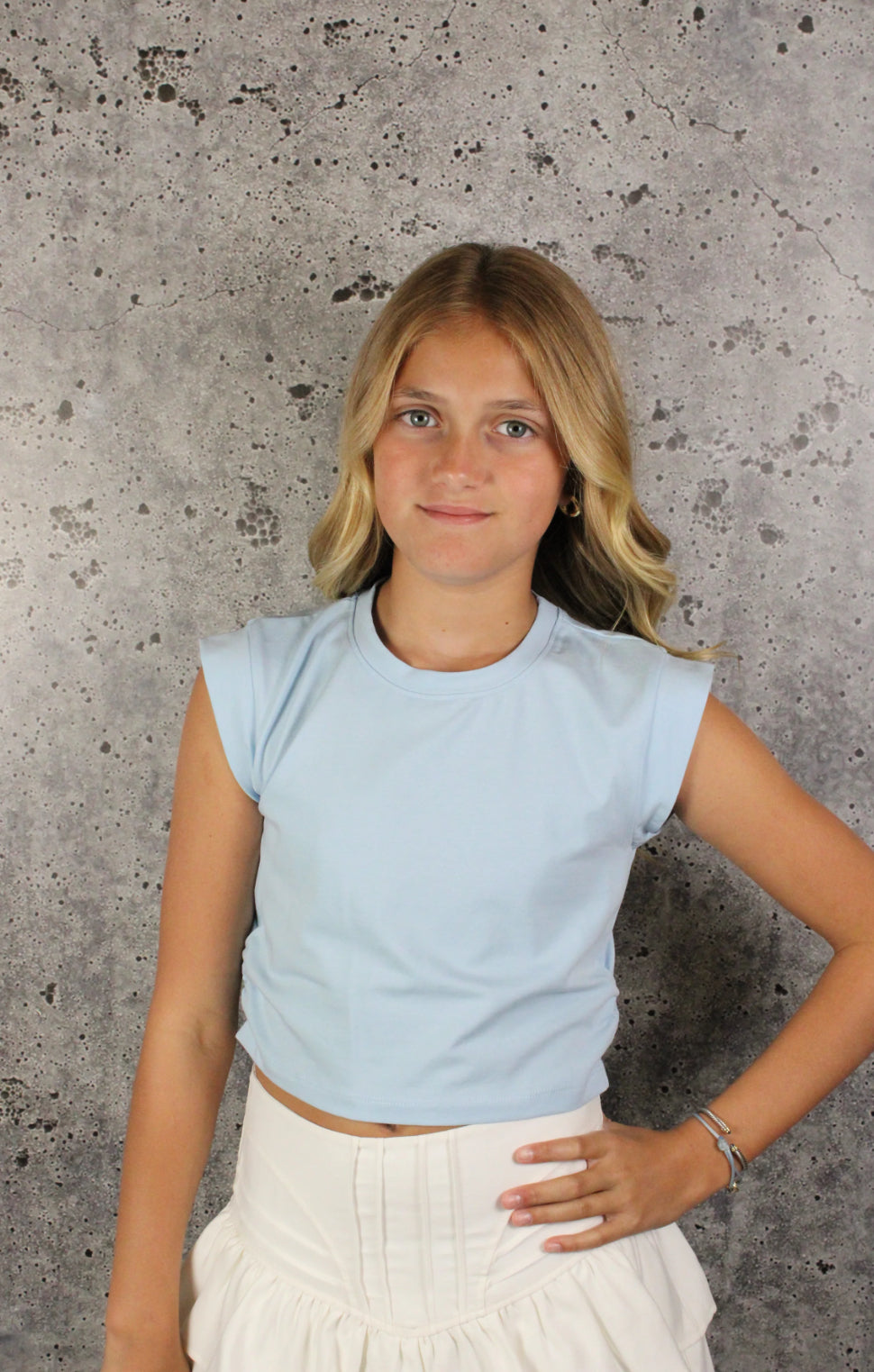 Blue Cap Sleeve Tee