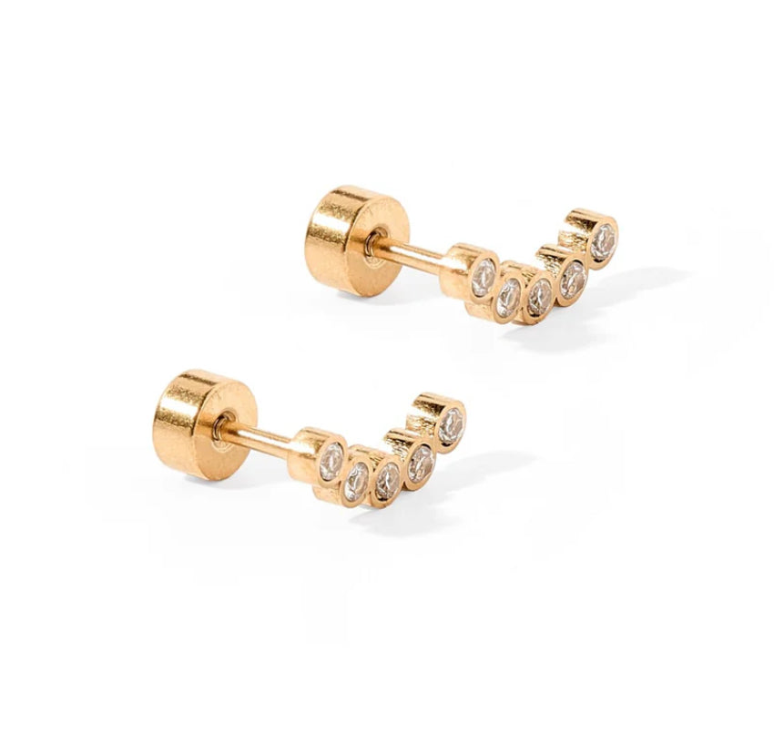Screwback Stud Earrings-Abigail Sparkle