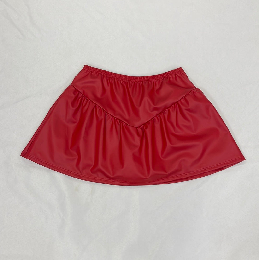 Tweenstyle Red pleather skort