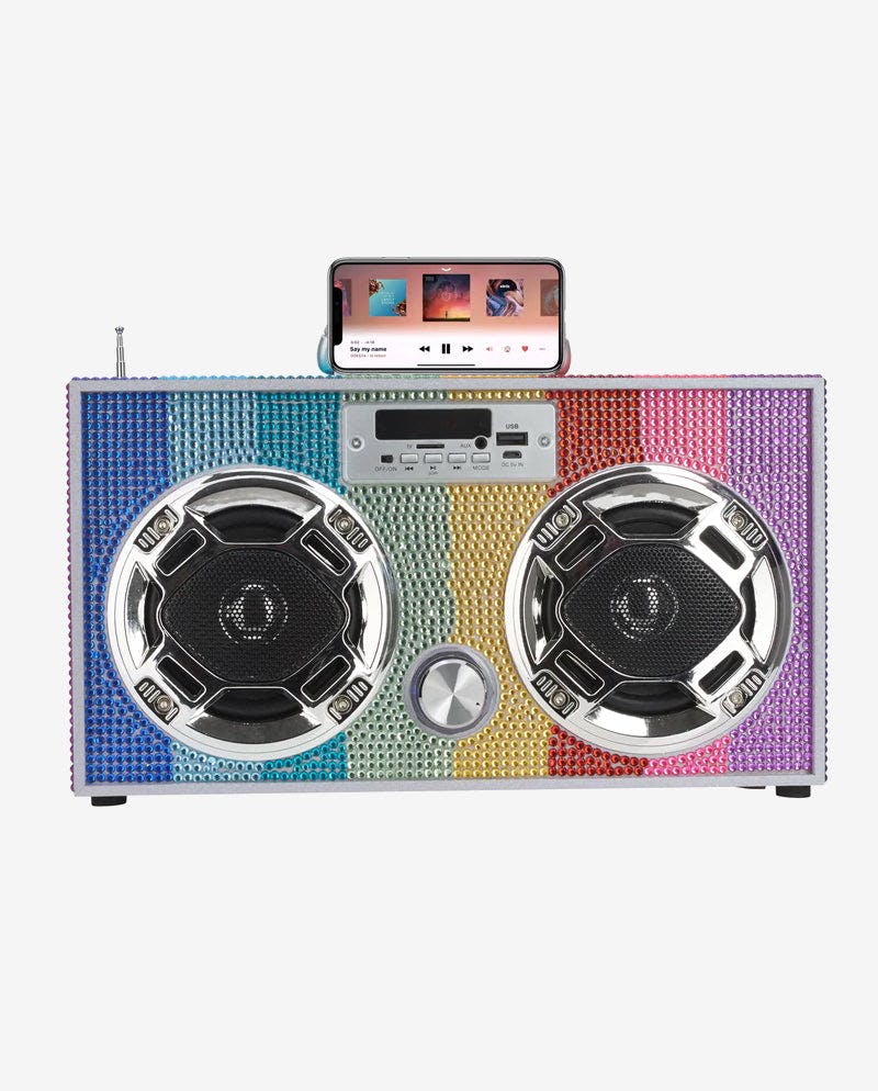Rainbow Bling Boombox