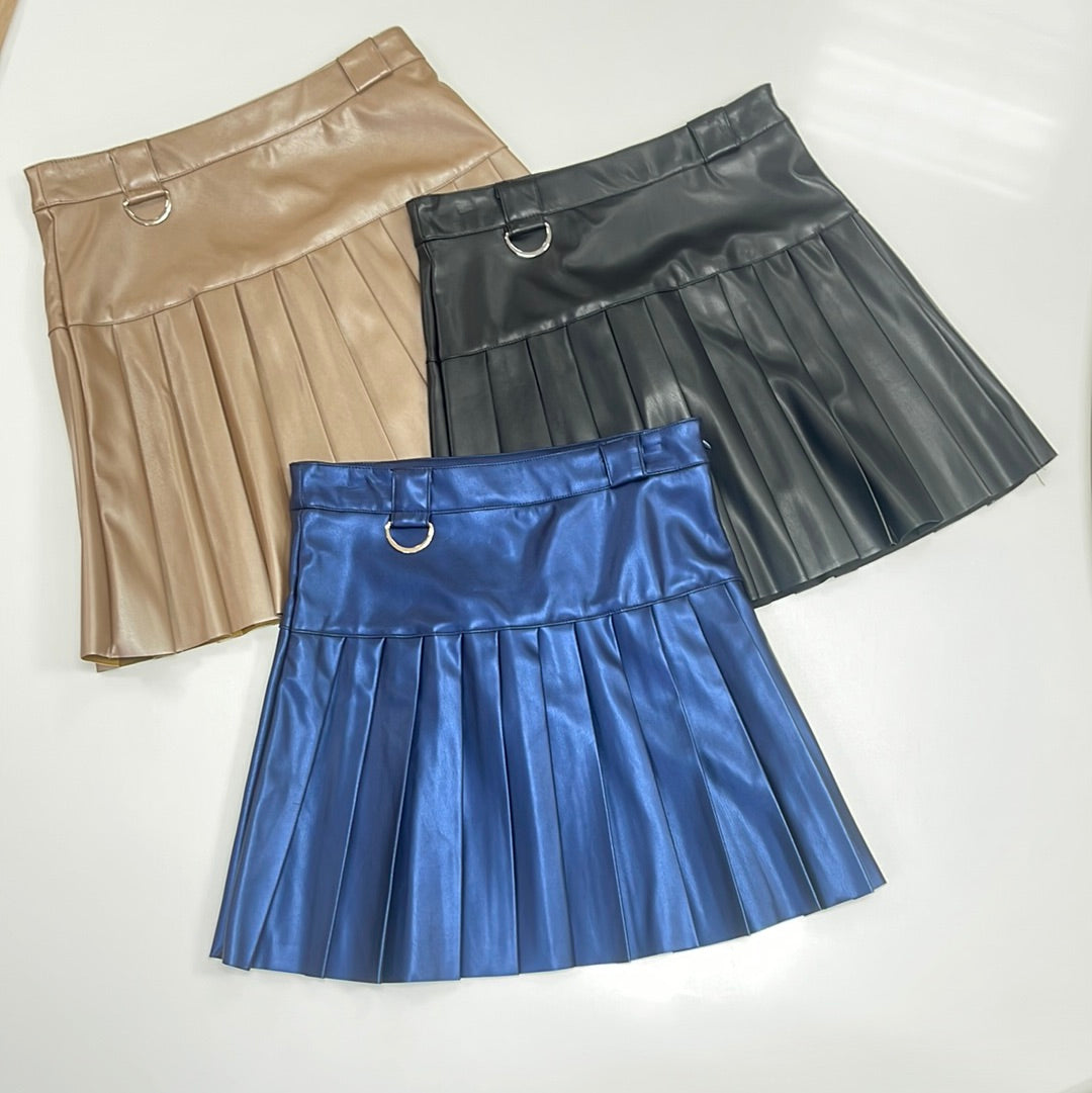 Mayoral Leather Pleated Skirt