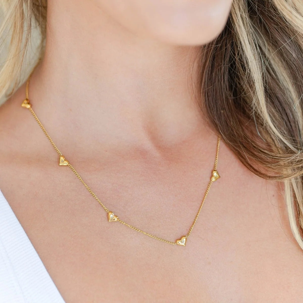 Splendid Iris multi heart necklace