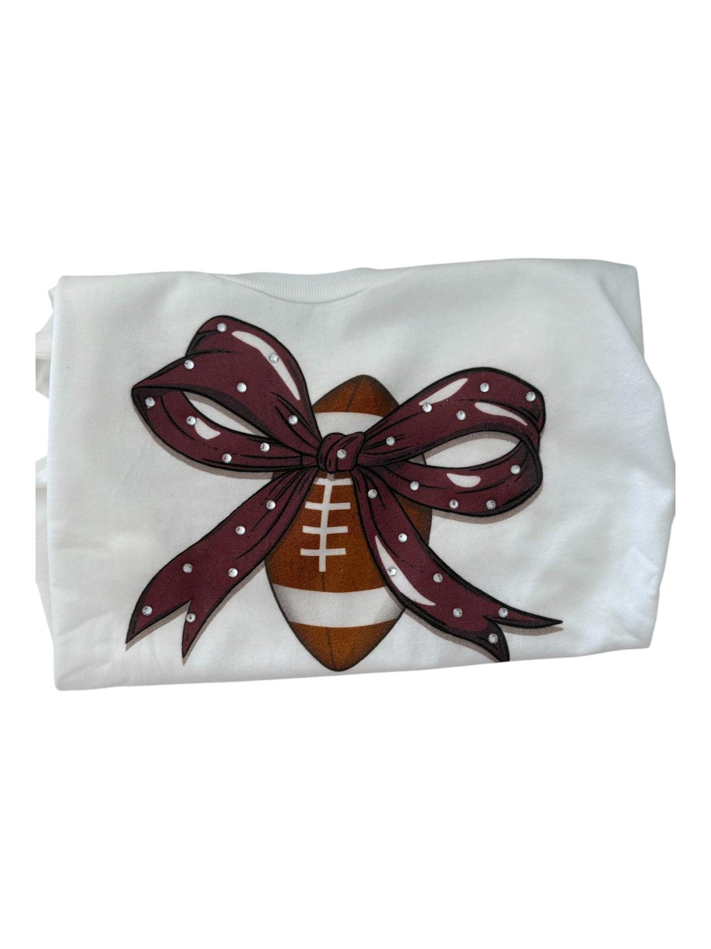 Football Bow Graphic T- Shirt