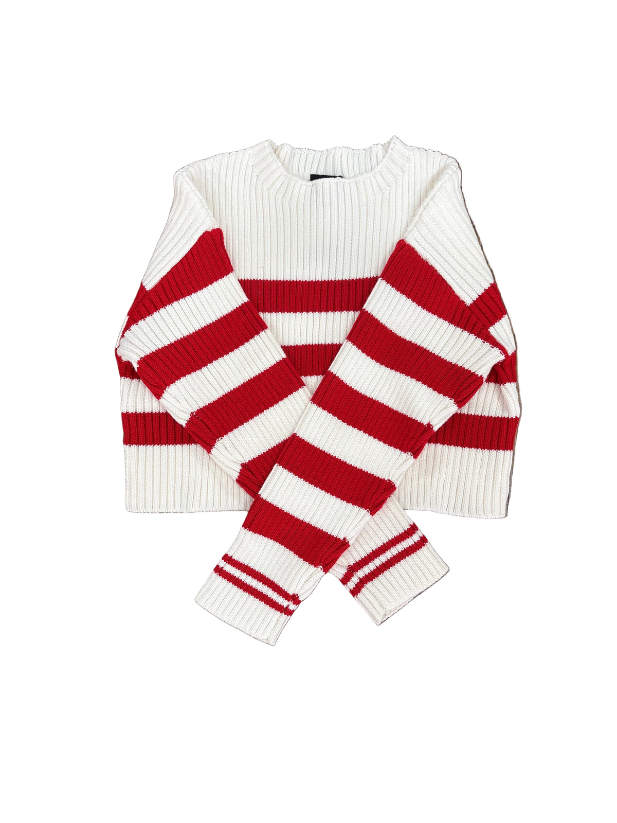 White & Red Stripe Sweater