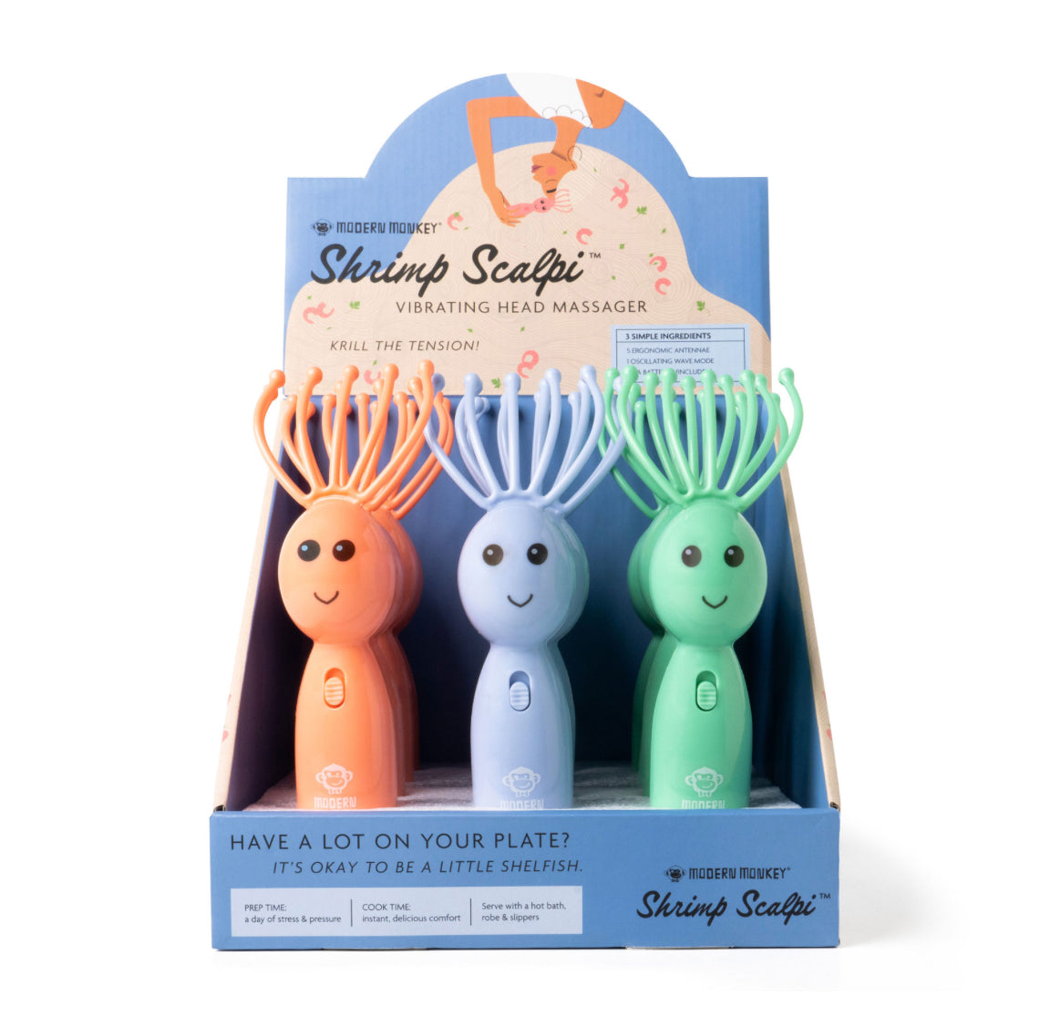 Modern Monkey Shrimp Scalpi Head Massager