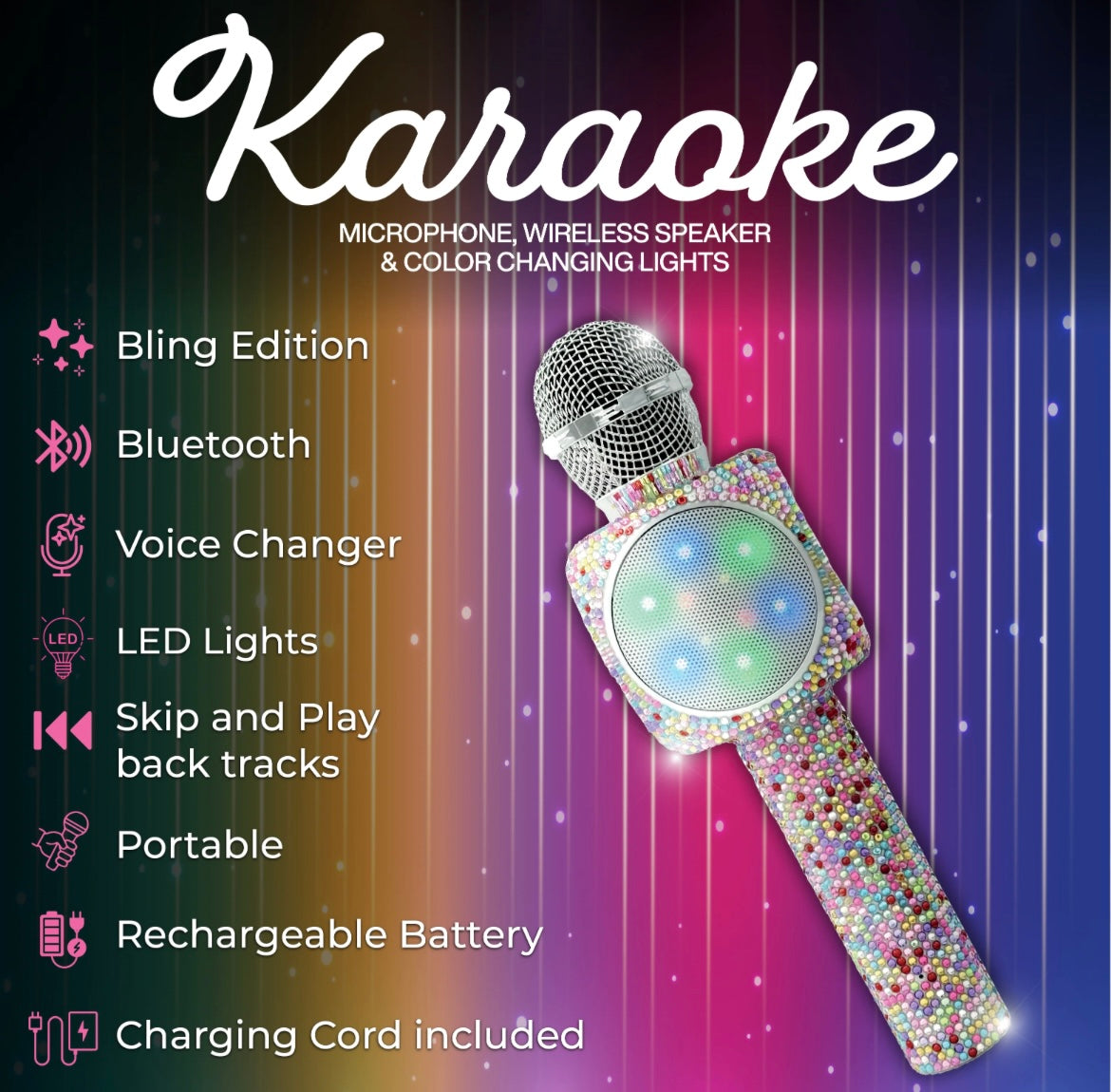 Sing A Long Karaoke Microphone - Confetti Bling