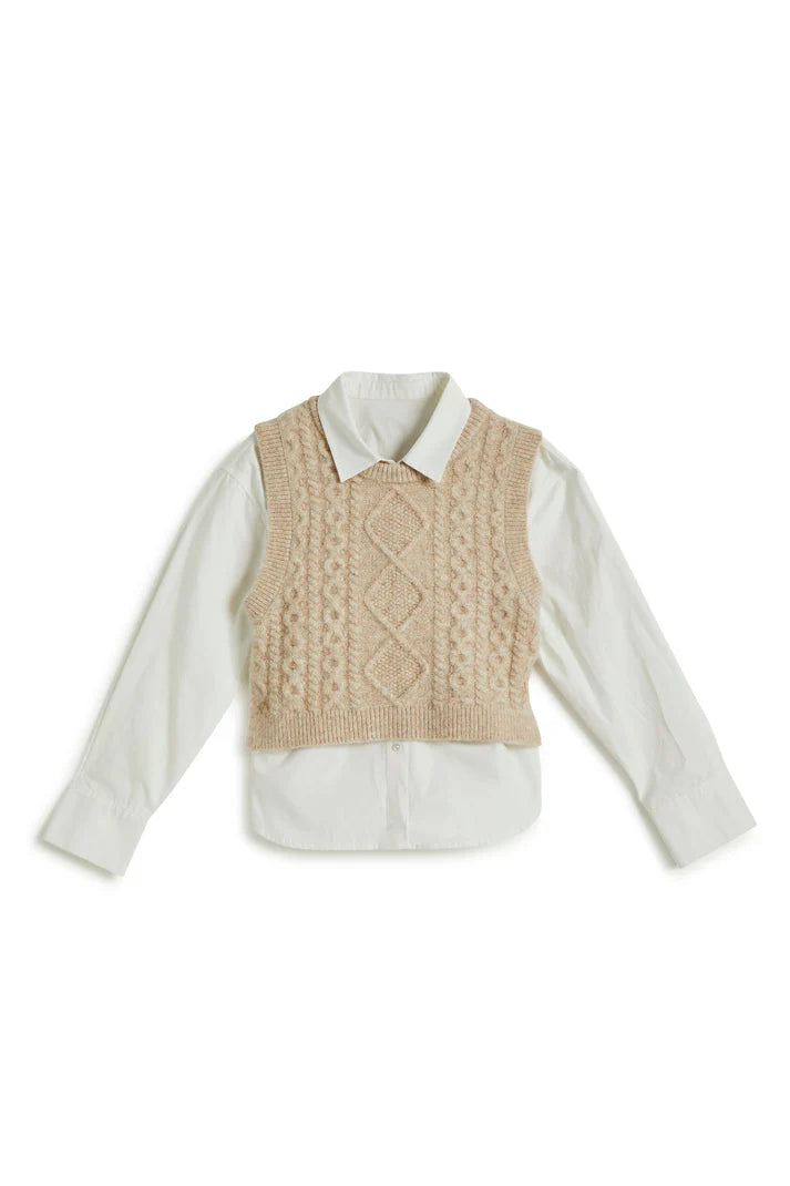 Tractr Sweater Vest Set Top