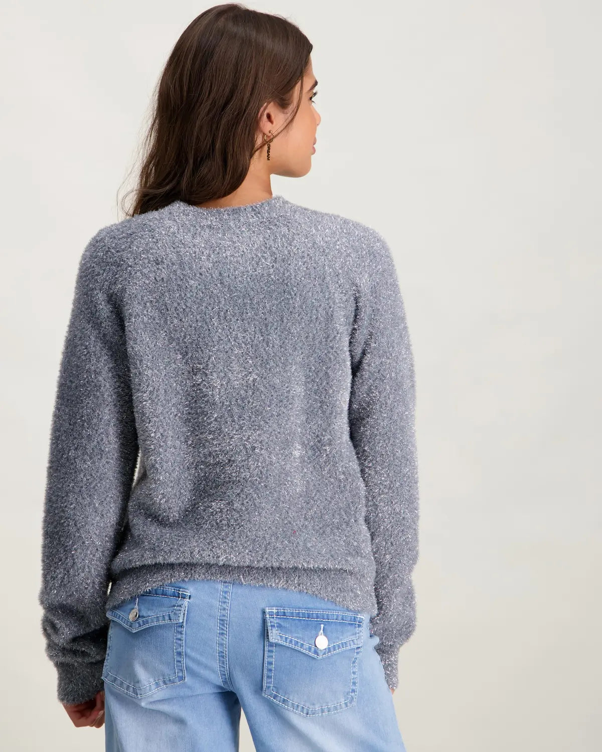 Pullover Knit Silver Glitter