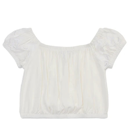 Splendid Embroidery Top Blanc