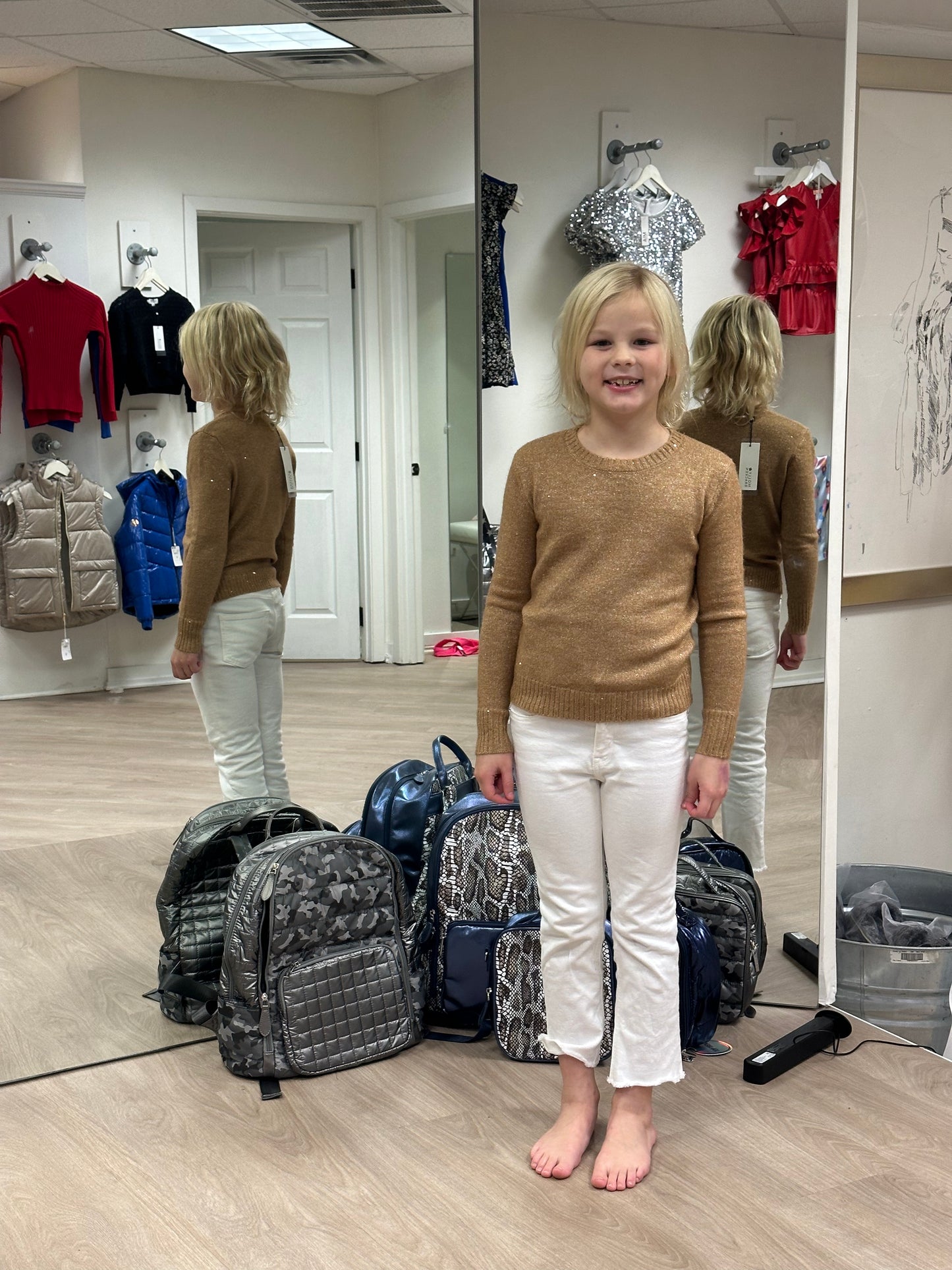 Molly Bracken camel sparkle sweater