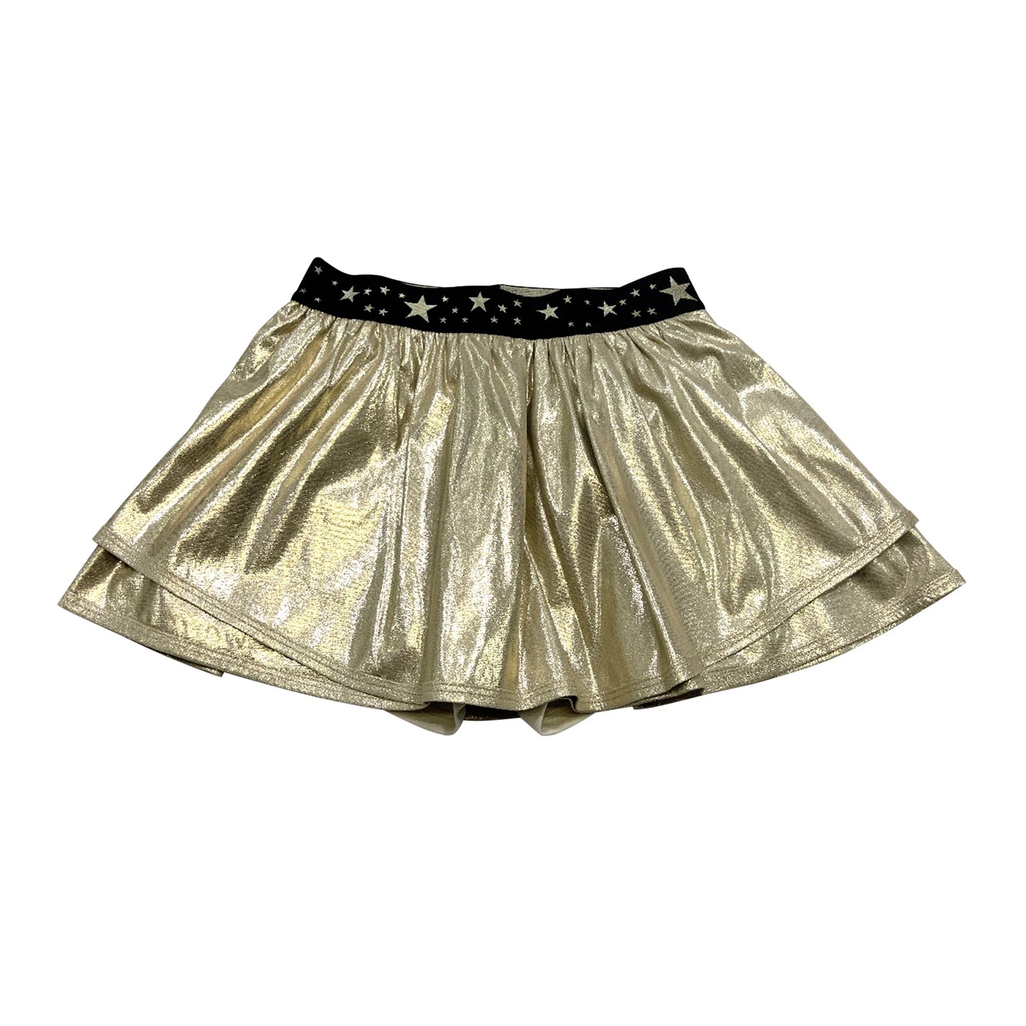 Little Olin Gold Gathered Mini Skort