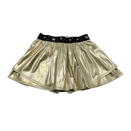 Little Olin Gold Gathered Mini Skort