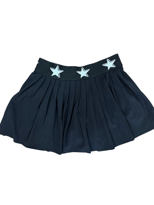 Black Plisse Tennis Skort