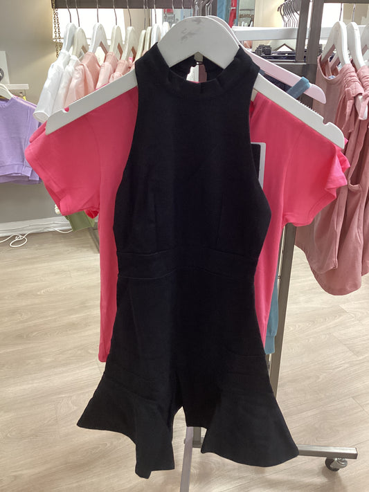 Miss Behave Harriet High Neck Keyhole Back Dress Black