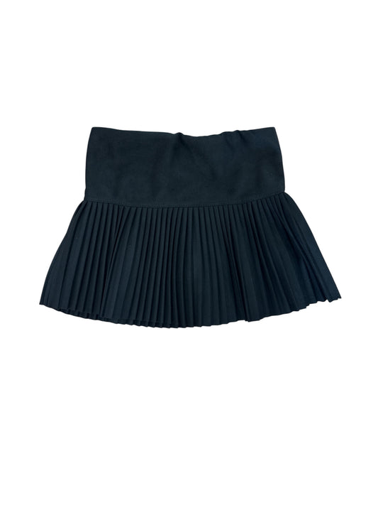Black Suede Pleated Skort