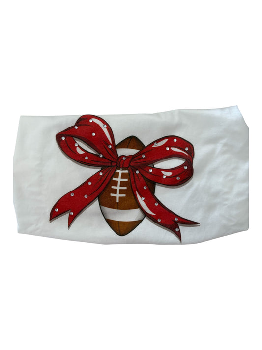 Football Bow Graphic T- Shirt