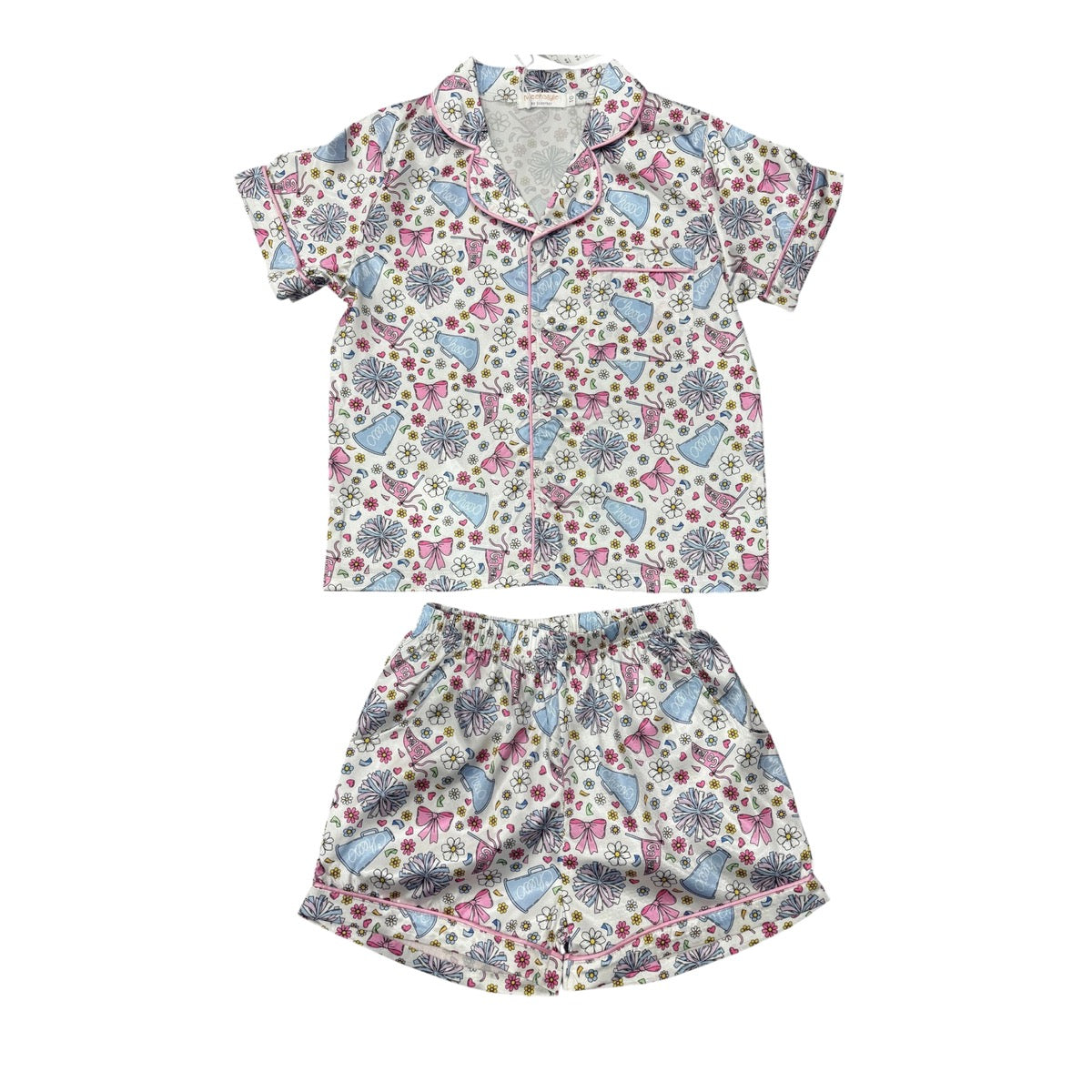 SATIN LOUNGEWEAR SET- CHEER PRINT