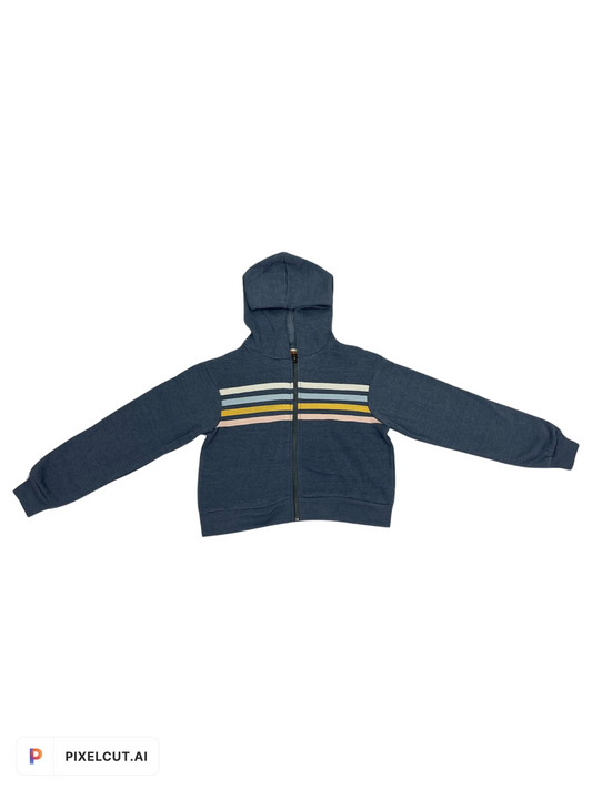 Mountain Blue Heather Fleece Zip Up With Twill Tape