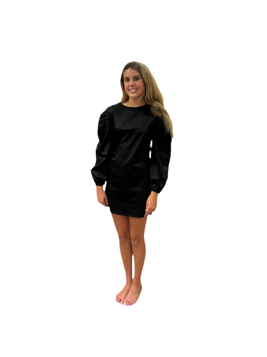 Meet Marie Black Puff Sleeve Dress