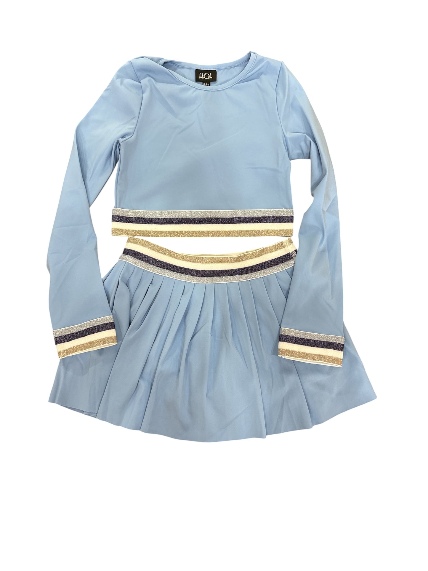 Blue Plisse Tennis Skort