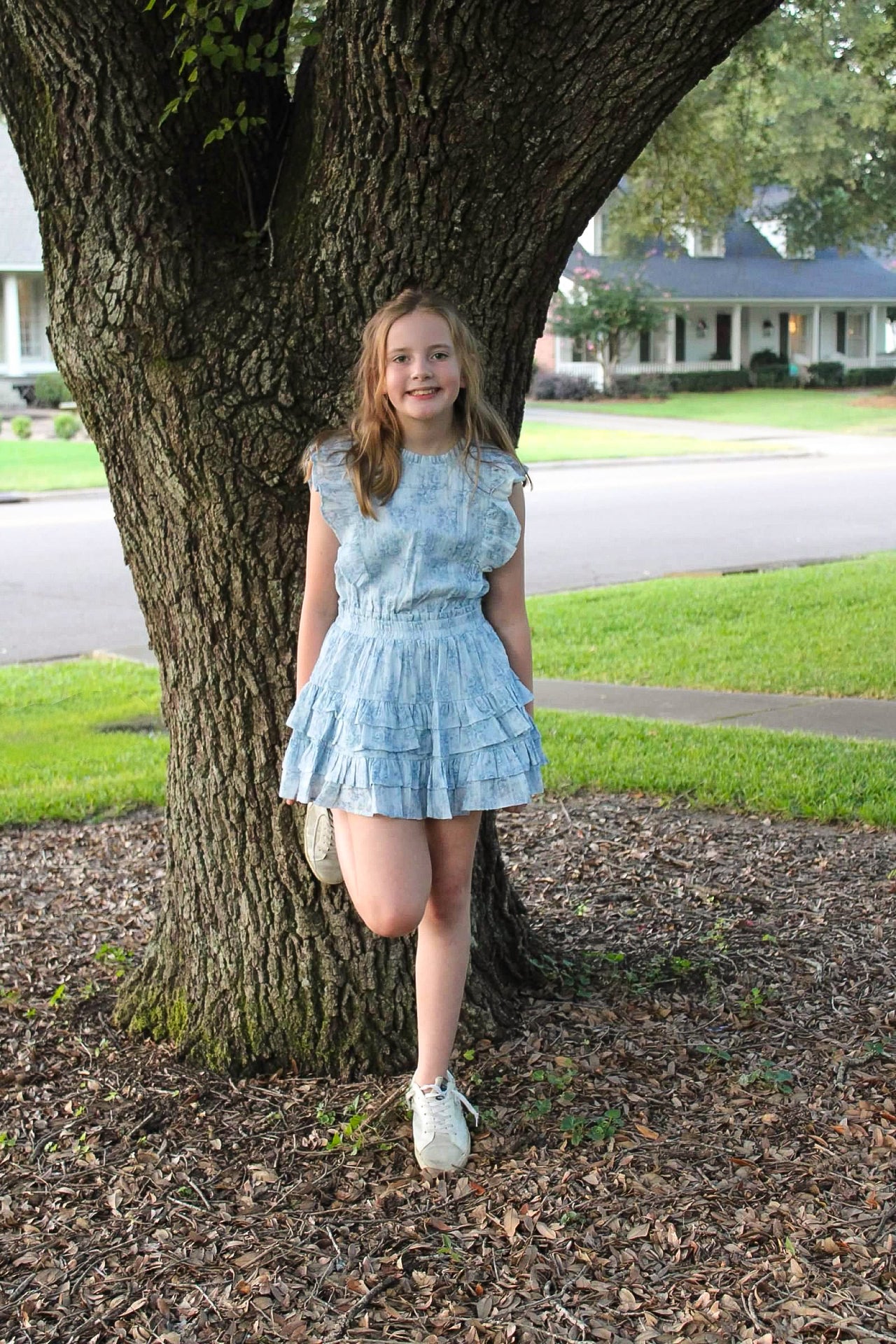 Gustavia Blue Dress Mini Roses