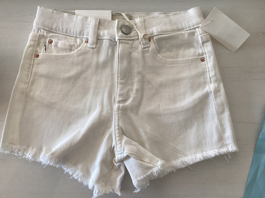 White Frayed Jean Shorts