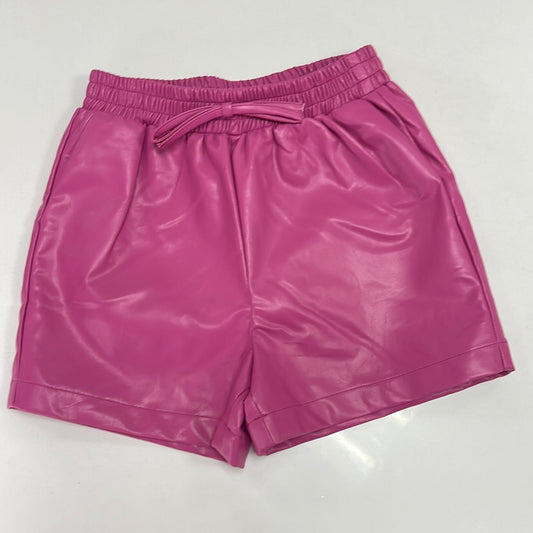 Pink Faux Leather Shorts