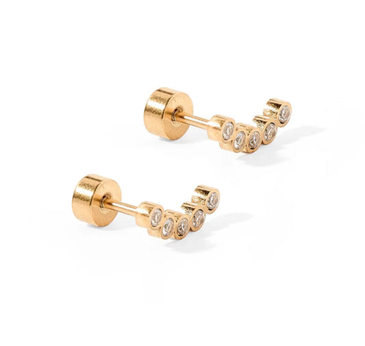Screwback Stud Earrings-Abigail Sparkle