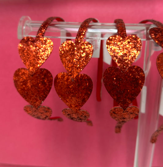 Red Heart Glitter Headband