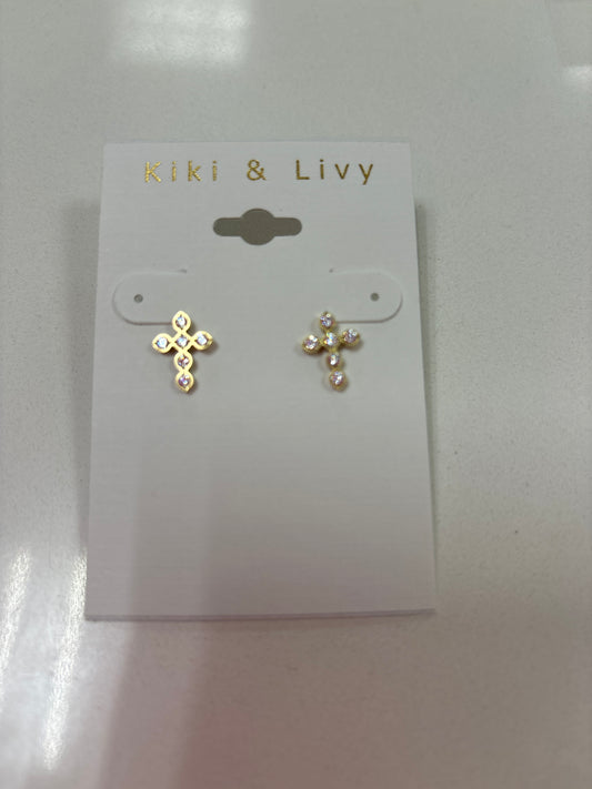 Kiki & Livy Bling Cross Studs