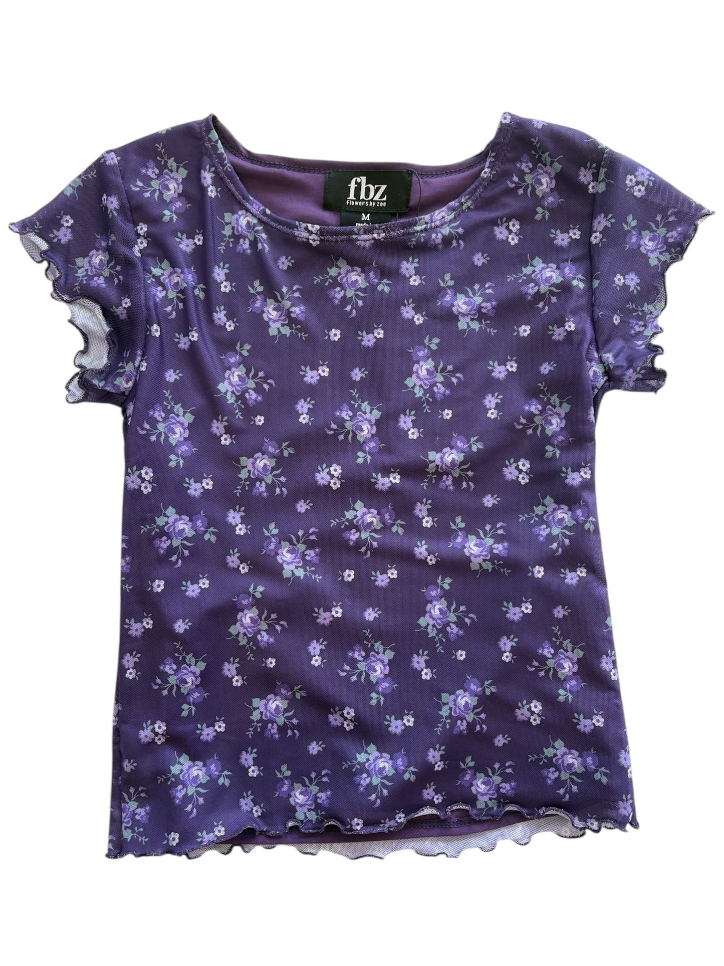 FBZ purple flower net top