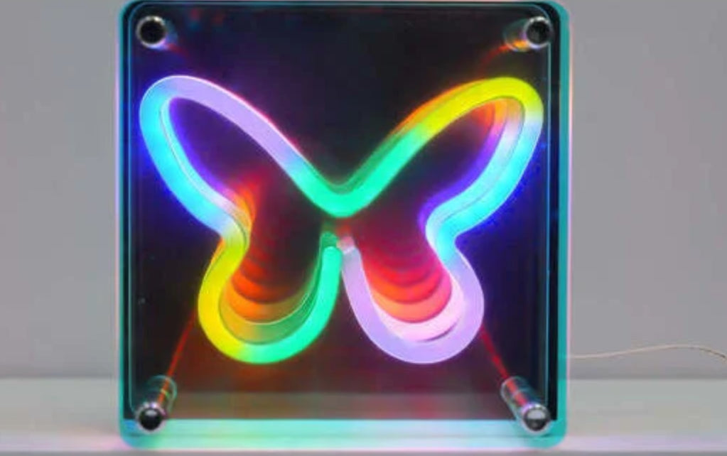 Neon Butterfly 3D Effect