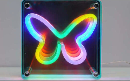 Neon Butterfly 3D Effect