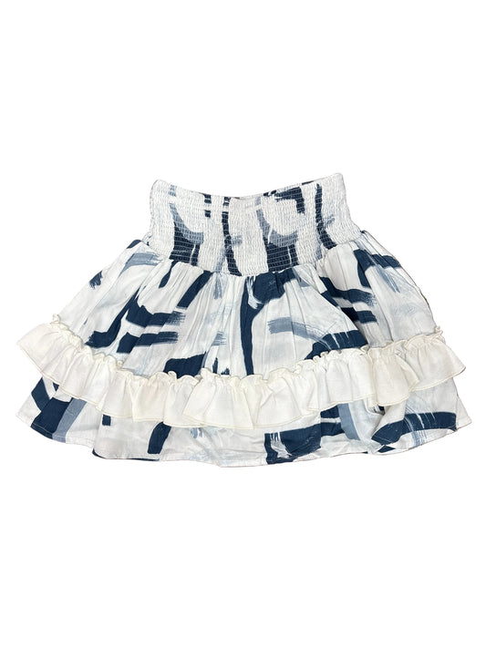 Print Ruffle Skort (Blue)