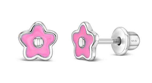 In Season Pink Flower Studs