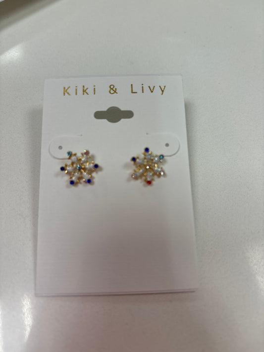 Kiki &  Livy Snowflake Studs with color stones