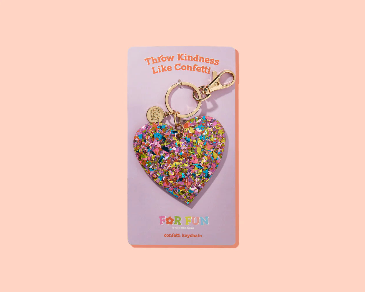 Happy Confetti Heart Keychain