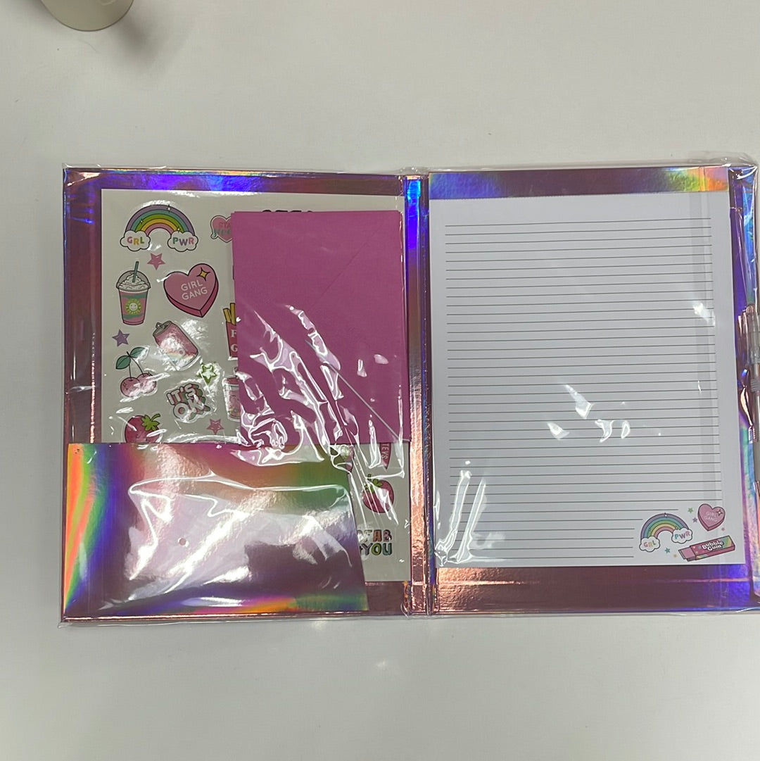 Pink Holographic Clipboard Set