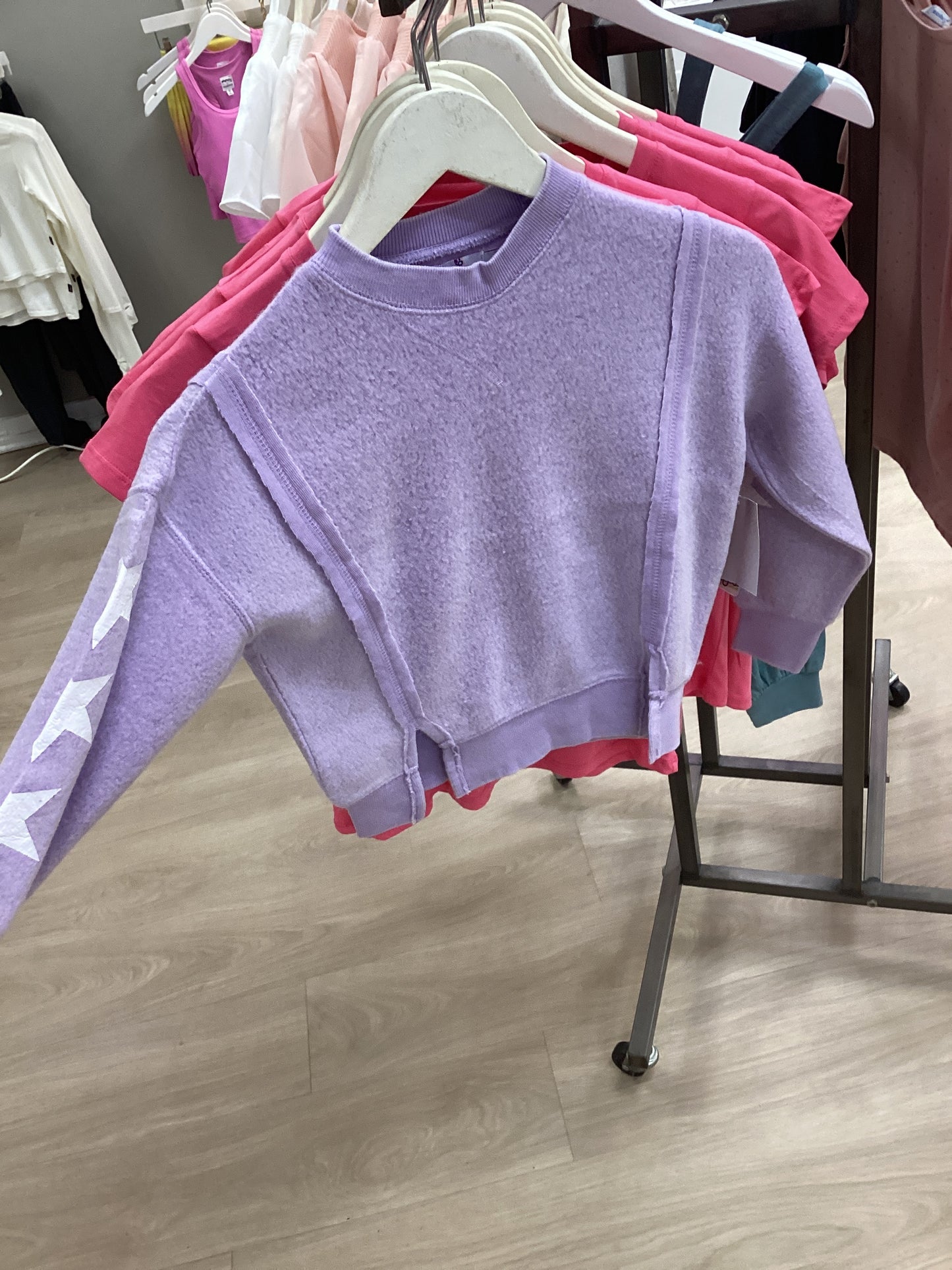 Vintage Havana Lavender fleece crew neck with star