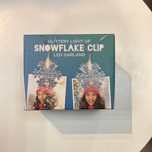Glittery Light Up Snowflake Clip