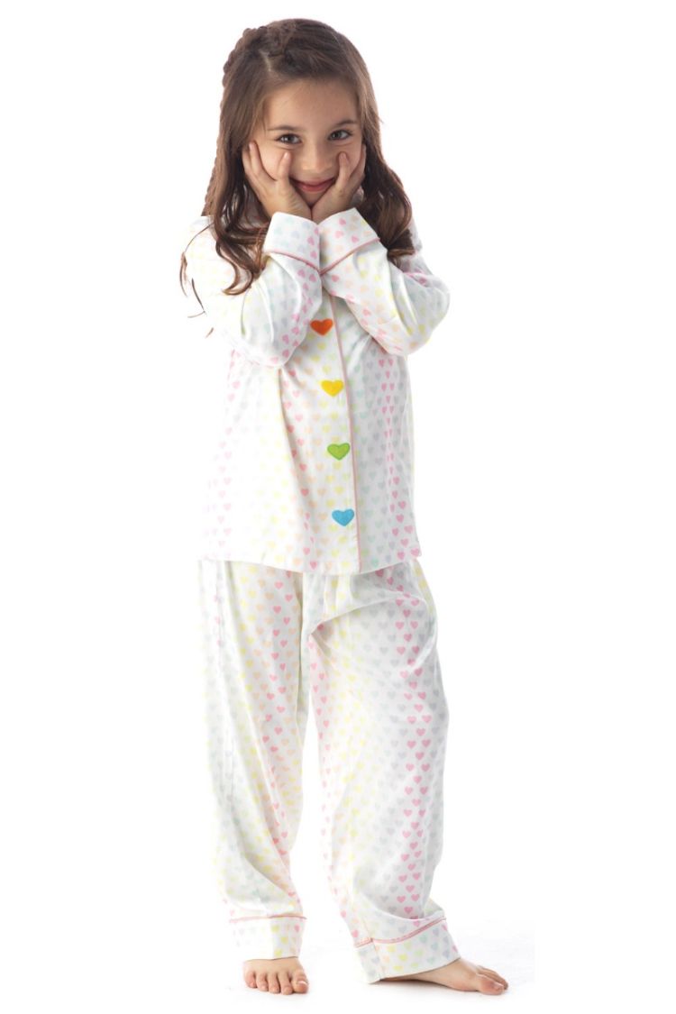 Silk Rainbow Heart Pajamas