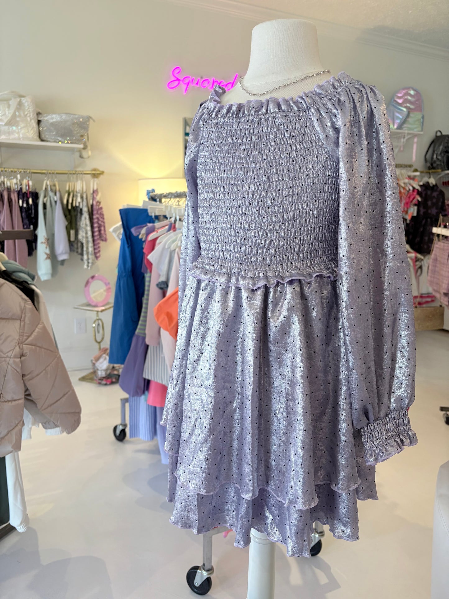 Lavender Metallic Dress