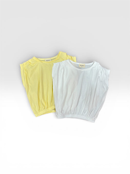 Cotton Jersey Shoulder Pleated Tank