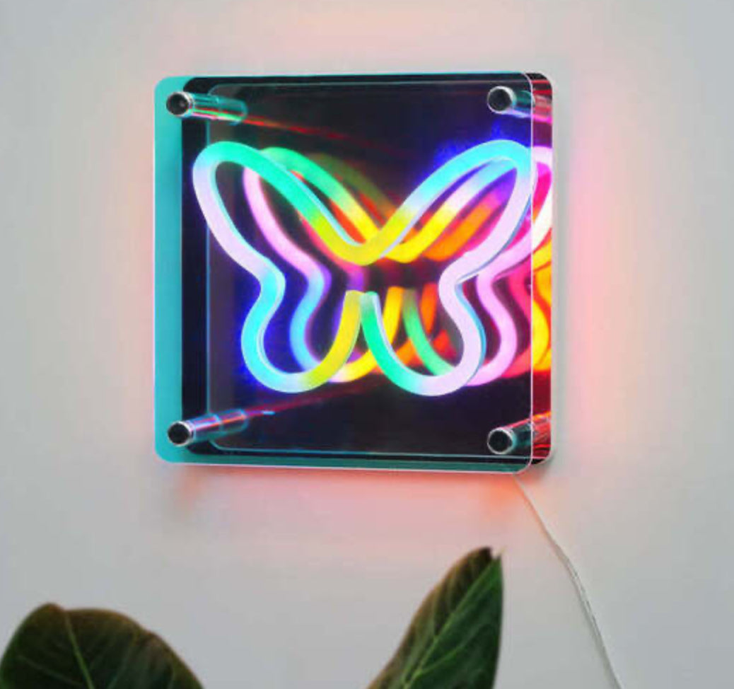 Neon Butterfly 3D Effect