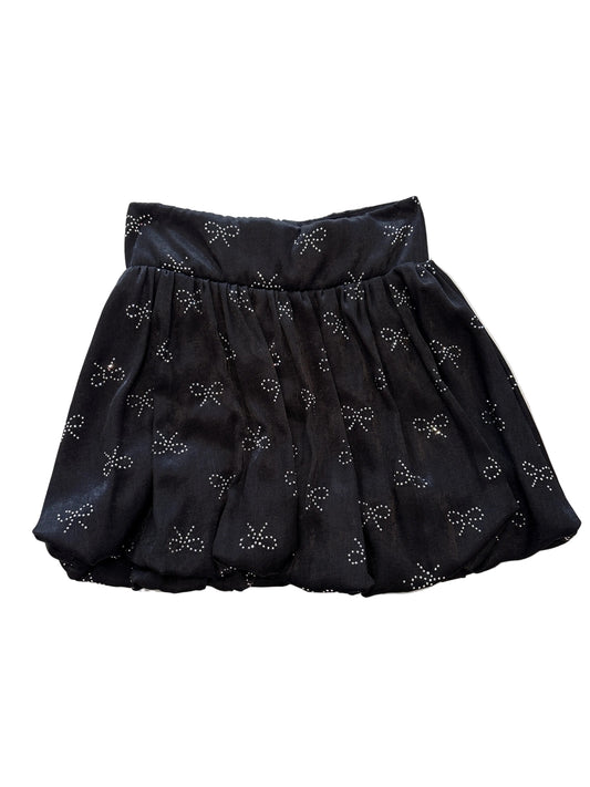 Black Skirt Silver Bows