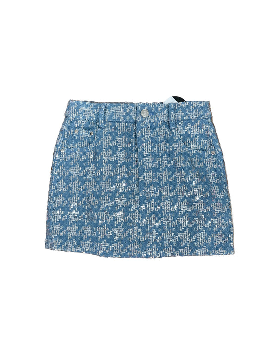 Light Blue Denim Sequin Skirt